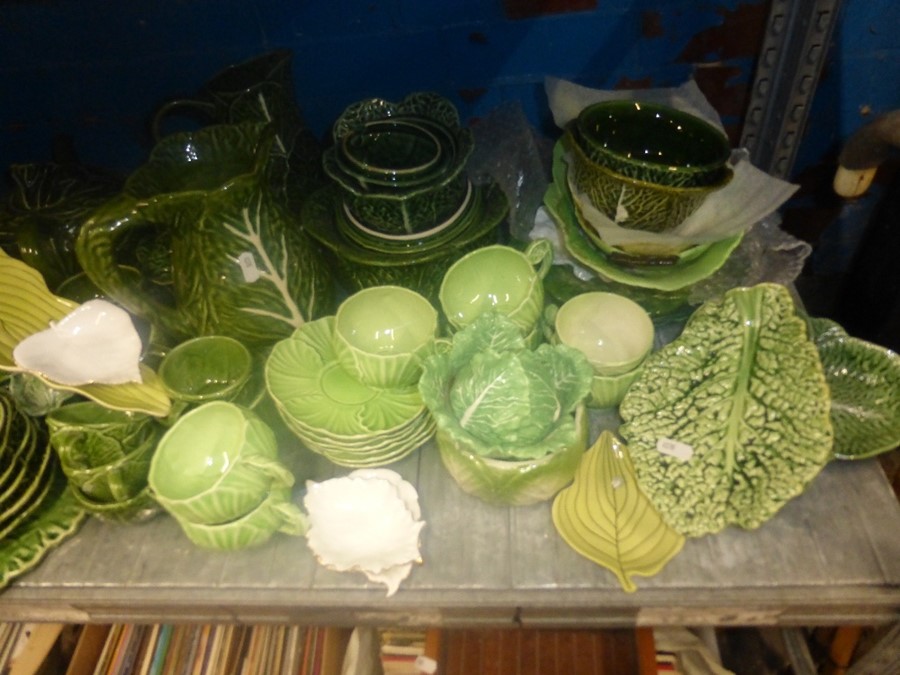 A large quantity of cabbage leaf china and similar - Image 2 of 9