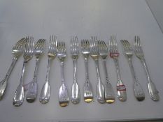 A set of twelve Georgian silver high quality forks hallmarked London 1828 possibly  William Chawner