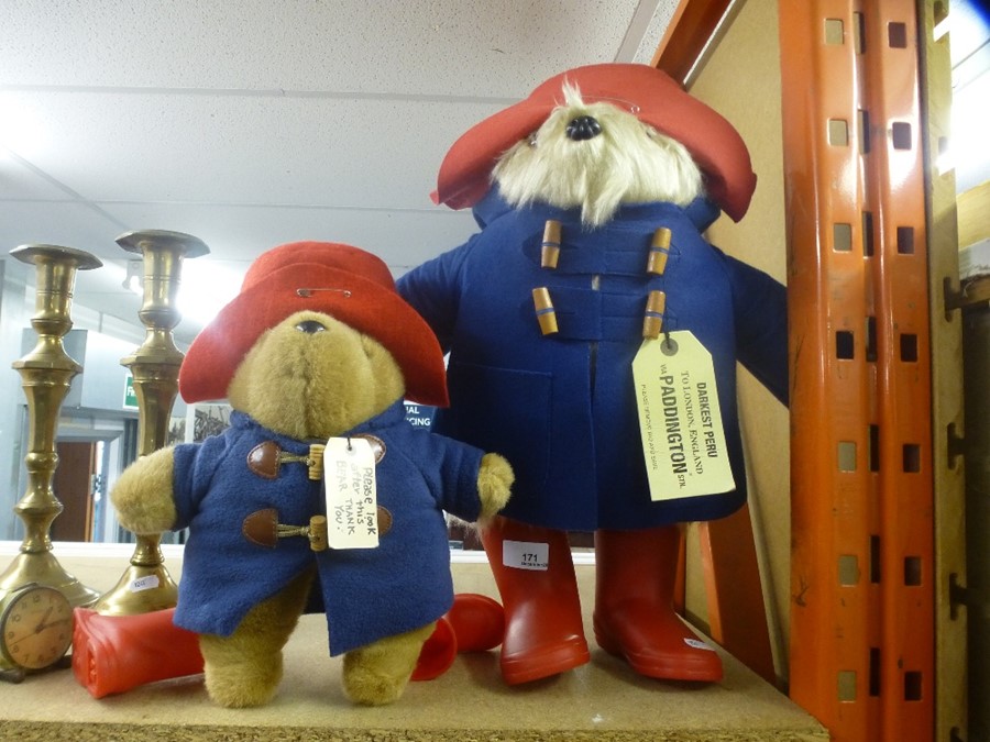 A large Paddington Bear teddy and a similar smaller example - Image 3 of 3
