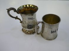 A very decretive Victorian silver tankard with all over foliate decoration with engraving and silver