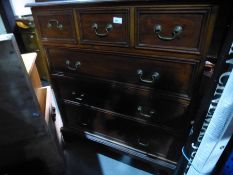 Modern stained pine chest of drawers