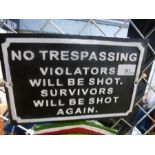 No trespassing sign