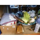 A shelf of China, glassware and sundry