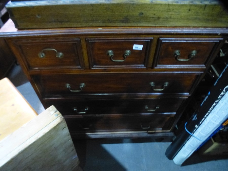 Modern stained pine chest of drawers - Image 2 of 2