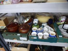 Eight boxes and a canvas suitcase containing china, glass and sundry