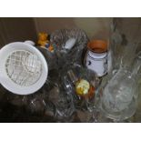 Two boxes of sundry incl. glassware