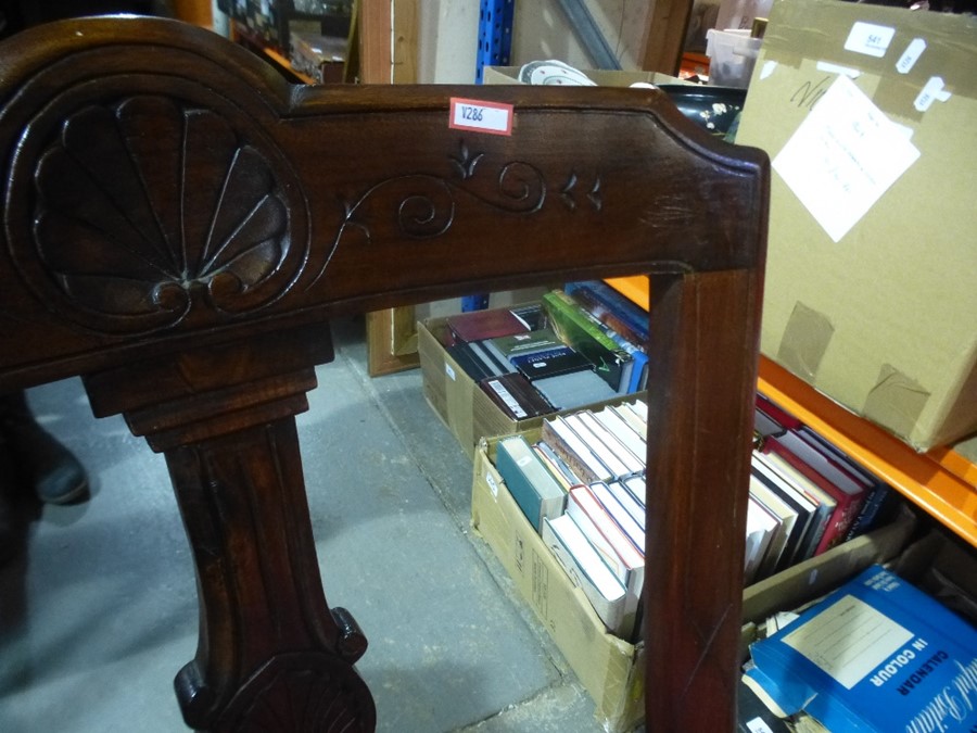 A Victorian dining chairs, a display cabinet, a two tier bedside table and a bookcase (4) - Image 7 of 7