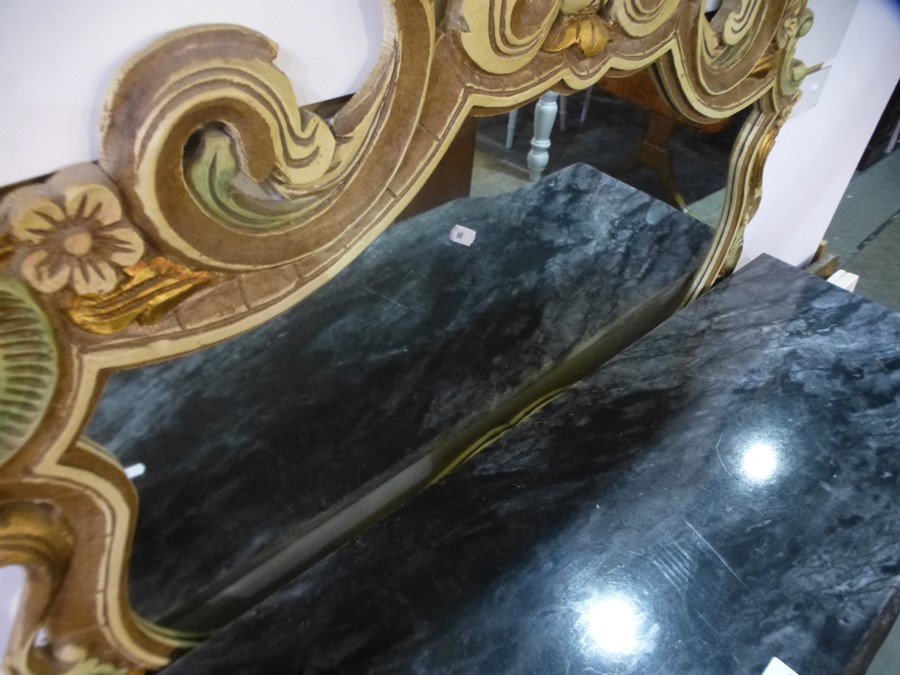 A French style hall table having marble top and a similar mirror - Image 2 of 3