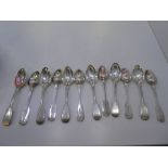 A set of twelve Victorian silver teaspoons of good quality, hallmarked London George Aldwinckle. Wei