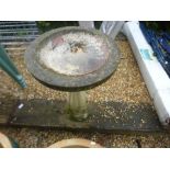 Stone effect garden bird bath