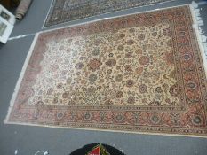 A modern Belgian woollen carpet having allover floral design, 300 x 200cms