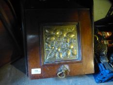 A late Victorian mahogany coal scuttle having brass decoration, an Edwardian tray and sundry