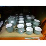 A small quantity of green Denby tableware