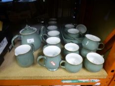 A small quantity of green Denby tableware