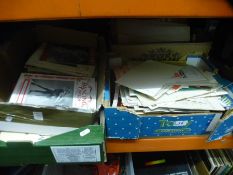 Three cartons of old magazines and ephemera including 'The Dancing Times' and 'Theatre World'