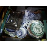 Oriental china and other mixed items to incl. wall plates, Wedgwood teaware, entree dish, glasses et