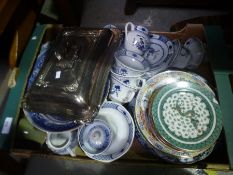 Oriental china and other mixed items to incl. wall plates, Wedgwood teaware, entree dish, glasses et