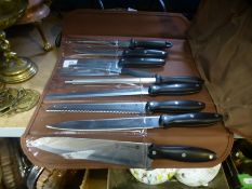 9 piece knife set in a bag