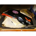 Box of 7inch vinyl including Status Quo and Beetles, etc