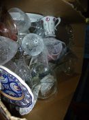 Three cartons of china, glass and similar