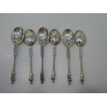 A set of six Victorian silver Apostle spoons hallmarked London 1888 Wakely and Wheeler Total weight