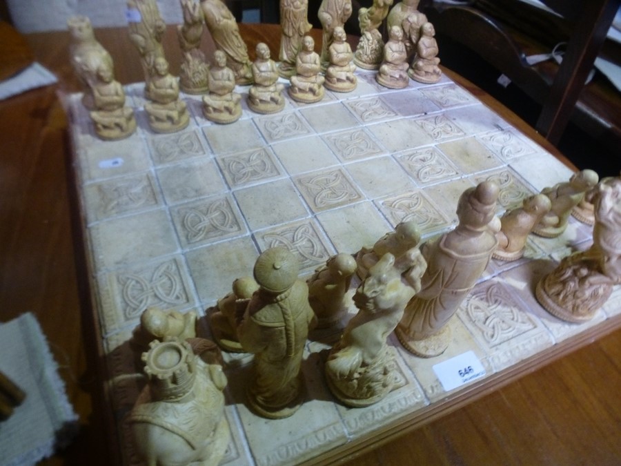 A plaster chess set having oriental style figures - Image 2 of 4
