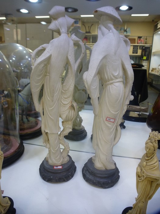Two pairs of modern oriental figures, the largest 50 cms - Image 5 of 6