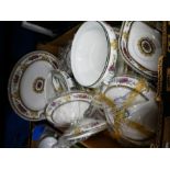 A small quantity of Wedgewood Columbia dinnerware and a tray of Noritake dinnerware