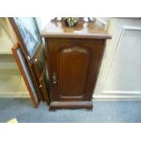 A late Victorian pot cupboard, a quantity of pictures and a Dutch ewer