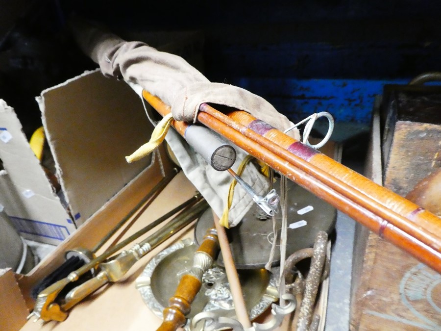 Two boxes of sundry including metalware and carved wood items - Image 3 of 4