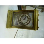 A good quality French porcelain panel carriage clock decorated ruins with repeating and striking m