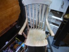 Vintage pine bar back armchair