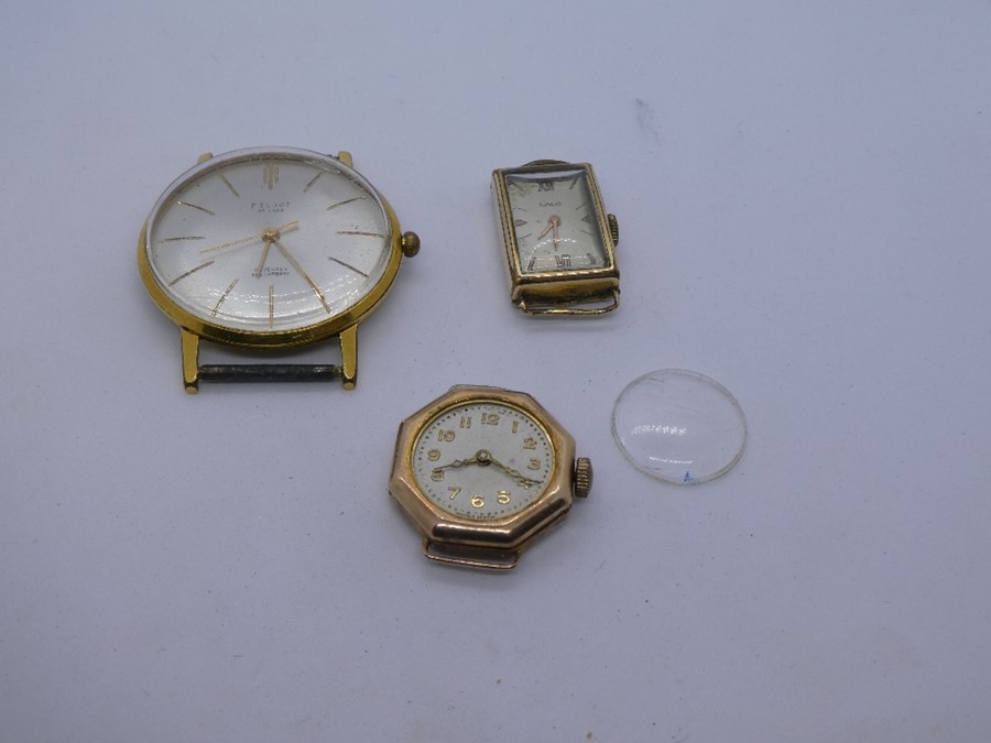 9ct Yellow gold cased ladies wristwatch, marked 375, 3g without glass and movement), a yellow metal - Image 3 of 3