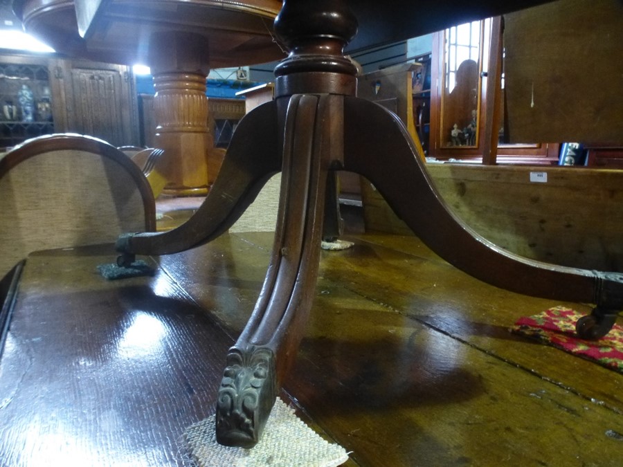 An antique mahogany hanging corner cupboard, having glazed doors, a painted armchair, an ove - Image 3 of 5