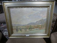 A mid Century oil painting of an Italian landscape, possibly by Francisco Labarta