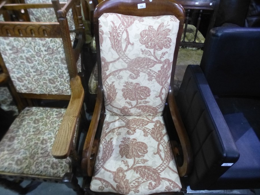 An old Mahogany open armchair