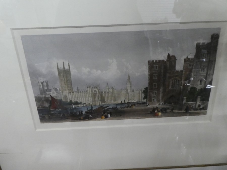 Six late 18th Century and 19th Century coloured prints of London scenes, examples by G.H Andrews, Jo - Image 2 of 6