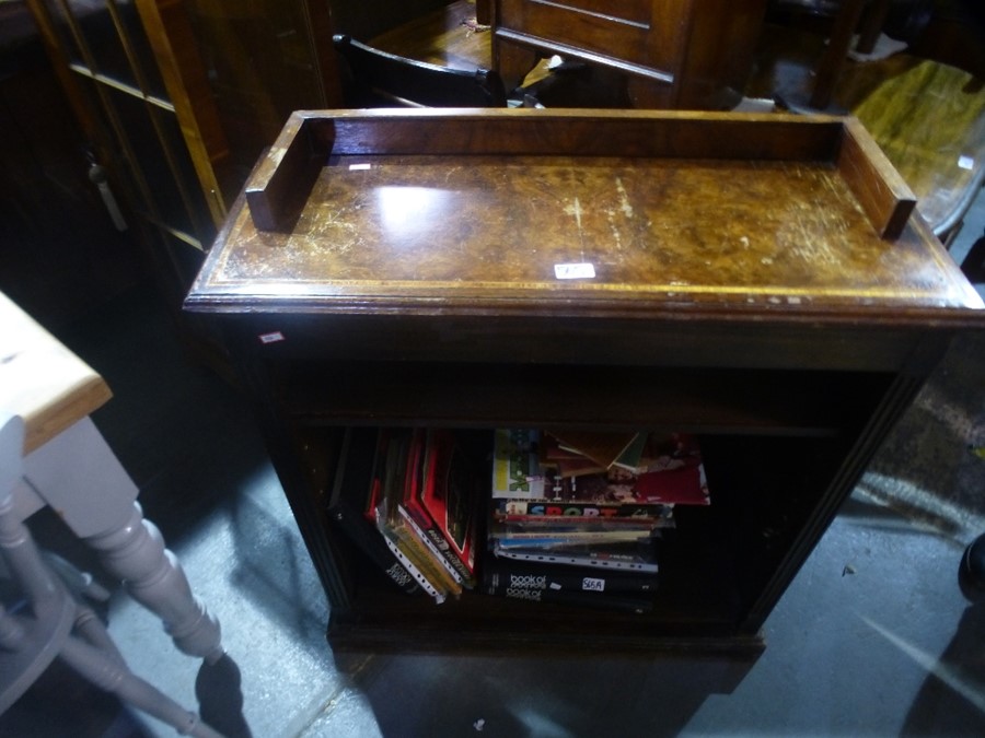 A Victorian dining chairs, a display cabinet, a two tier bedside table and a bookcase (4) - Image 2 of 7