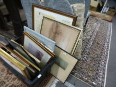 A large quantity of pictures and a rug