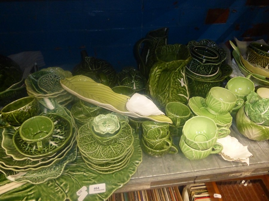 A large quantity of cabbage leaf china and similar - Image 3 of 9