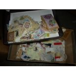 A box of mixed World stamps