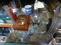 Three trays of China to incl. Royal Albert teaware, Steins, silver plated items, incense burner and