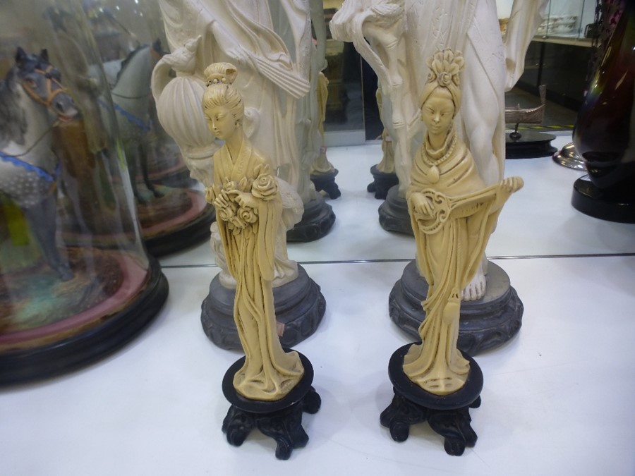 Two pairs of modern oriental figures, the largest 50 cms - Image 2 of 6