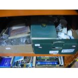 A Box of cut crystal drinking vessels and box of mixed china to incl. Royal Worcester, Susie Coop
