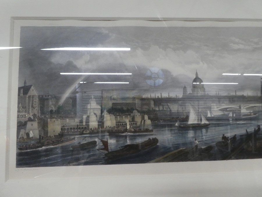 Six late 18th Century and 19th Century coloured prints of London scenes, examples by G.H Andrews, Jo - Image 4 of 6