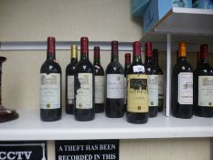 Twenty one bottles of Red and white French wine