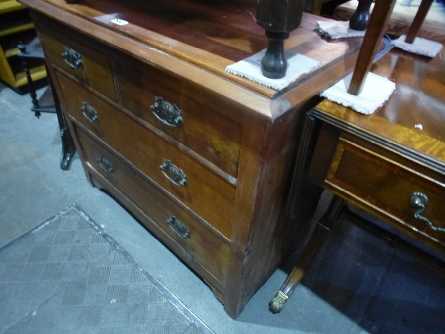 An antique mahogany hanging corner cupboard, having glazed doors, a painted armchair, an ove - Image 4 of 5