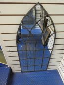 Tall arched outdoor mirror