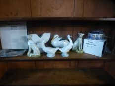 A Rosenthal vase, two Nao Geese, Royal Worcester 2000 dish and plate