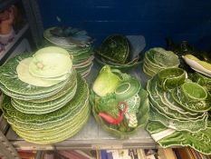 A large quantity of cabbage leaf china and similar